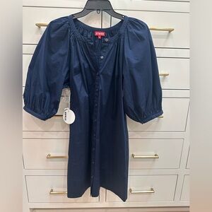 Staud mini Vincent dress NWT medium navy
